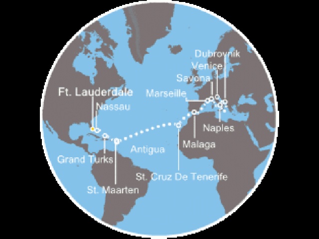 Costa Deliziosa - Karib-szigetek, Spanyolország, Franciaország, Horvátország, Olaszország