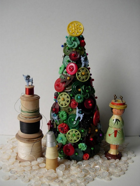 Karácsonyfa DIY gombokból