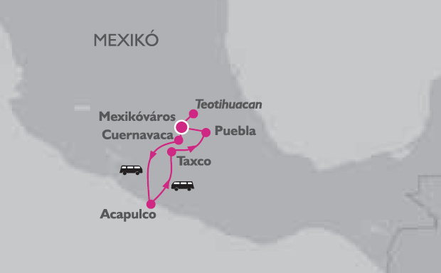 Mexikói körutazás Acapulcói pihenéssel - csoportos körutazás tengerparti pihenéssel