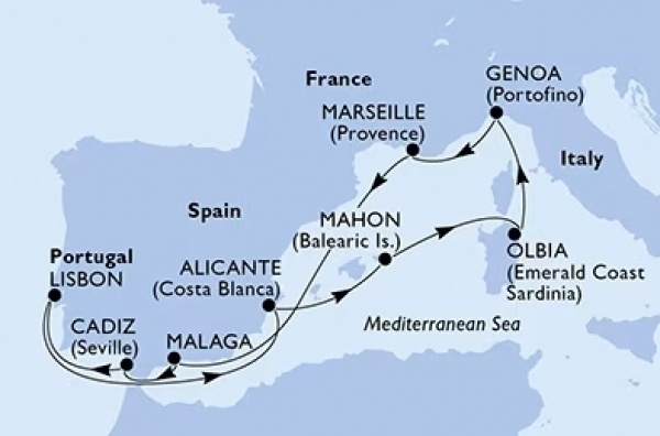Helló PORTUGÁLIA! MSC Musica csoportos hajóút magyar idegenvezetővel és két ajándék kirándulással! - 2025. április 25. - május 6.