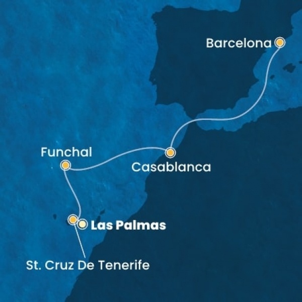 Costa Fortuna - Kanári-szigetek, Madeira, Marokkó, Spanyolország