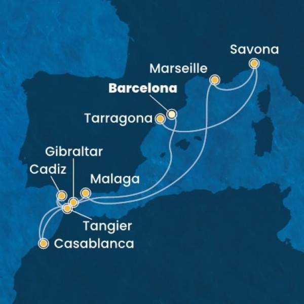 Costa Diadema - Spanyolország, Marokkó, Gibraltár, Franciaország, Olaszország