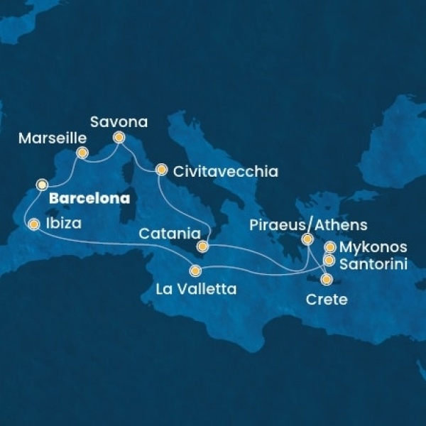 Costa Fascinosa - Spanyolország, Franciaország, Olaszország, Görögország, Málta, Baleár-szigetek