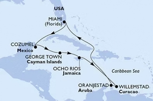 A Karib-tenger rejtett kincsei! Curaçao & Aruba - MSC Divina csoportos hajóút magyar idegenvezetővel és két ajándék kirándulással!