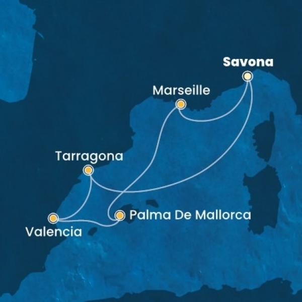Costa Diadema - Olaszország, Spanyolország, Baleár-szigetek, Franciaország