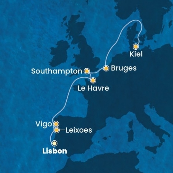 Costa Diadema - Portugália, Spanyolország, Franciaország, Nagy-Britannia, Belgium, Németország