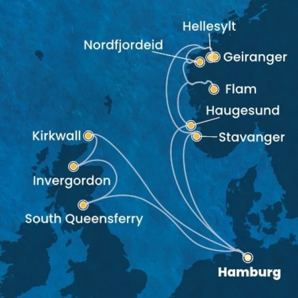 Costa Favolosa - Németország, Norvégia, Nagy-Britannia, Skócia