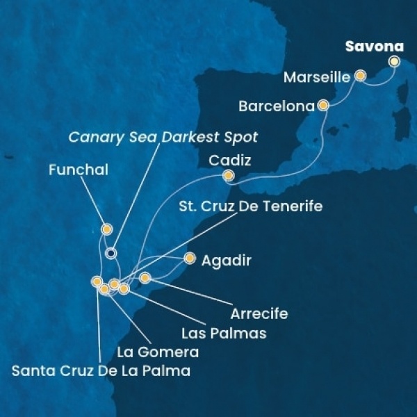 Costa Fortuna - Olaszország, Franciaország, Spanyolország, Kanári-szigetek, Marokkó, Madeira