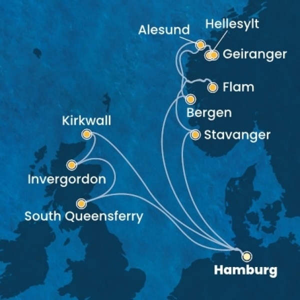 Costa Favolosa - Németország, Nagy-Britannia, Skócia, Norvégia