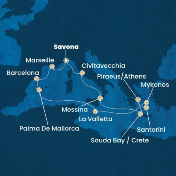 Costa Fascinosa - Olaszország, Franciaország, Spanyolország, Baleár-szigetek, Málta, Görögország