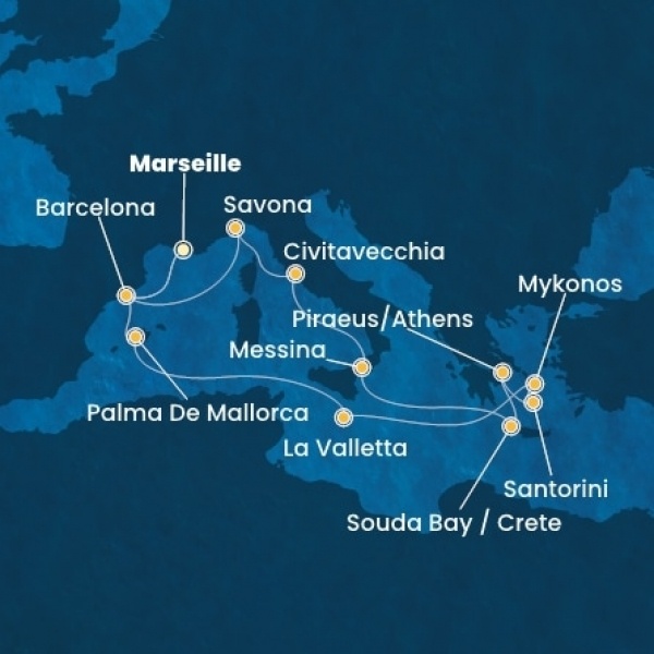 Costa Fascinosa - Franciaország, Spanyolország, Baleár-szigetek, Málta, Görögország, Olaszország