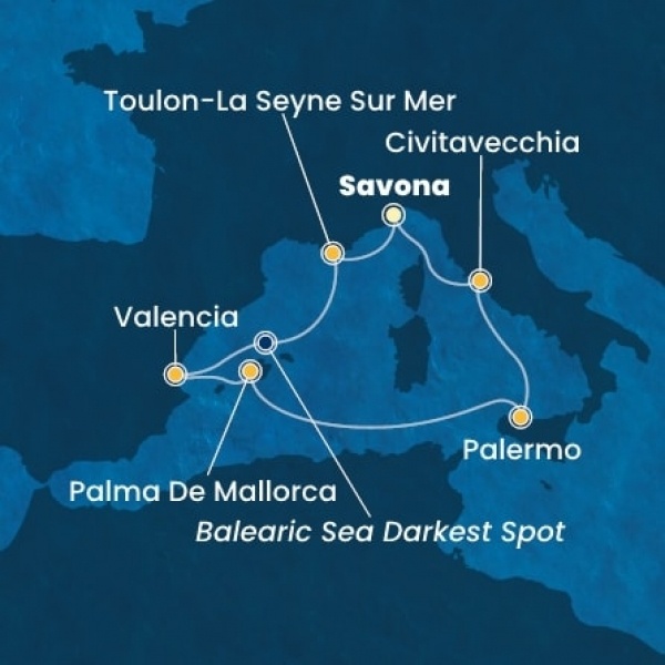 Costa Pacifica - Olaszország, Franciaország, Spanyolország, Baleár-szigetek