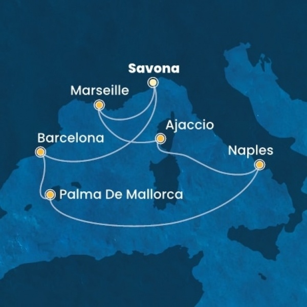 Costa Fascinosa - Olaszország, Franciaország, Corsica (France), Baleár-szigetek, Spanyolország