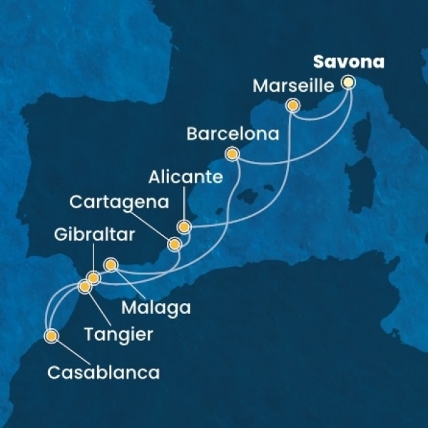 Costa Pacifica - Olaszország, Spanyolország, Marokkó, Gibraltár, Franciaország