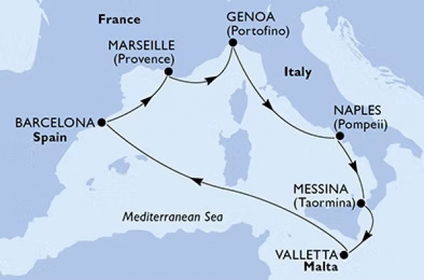 HELLÓ FÖLDKÖZI-TENGER! MSC World Europa csoportos hajóút magyar idegenvezetővel