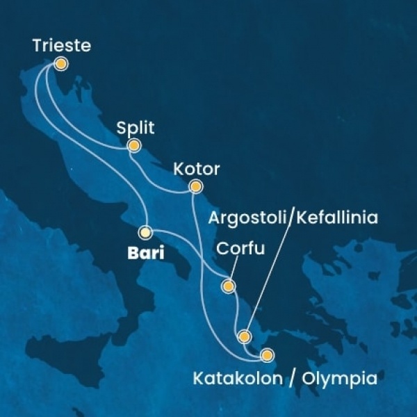 Costa Deliziosa - Olaszország, Görögország, Montenegro, Horvátország