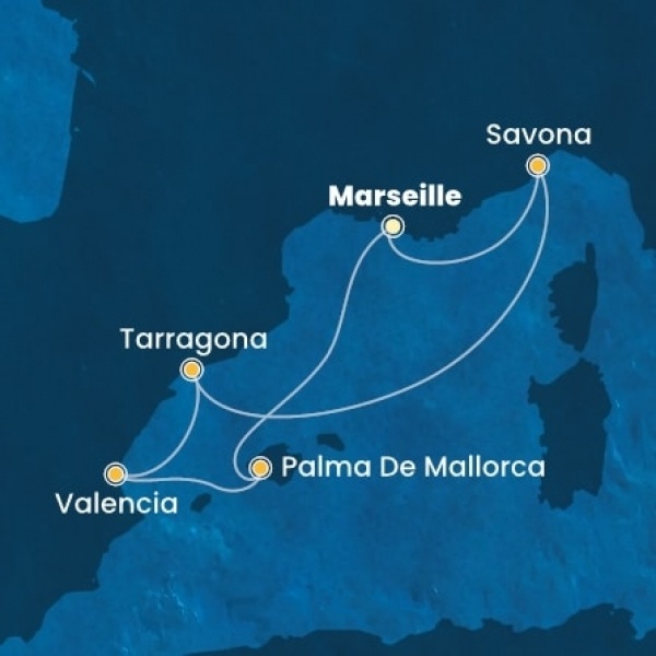 Costa Diadema - Franciaország, Olaszország, Spanyolország, Baleár-szigetek