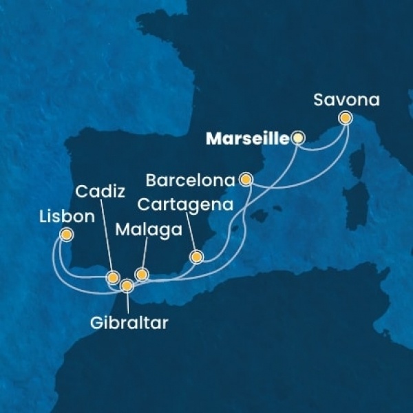 Costa Diadema - Franciaország, Olaszország, Spanyolország, Portugália, Gibraltár
