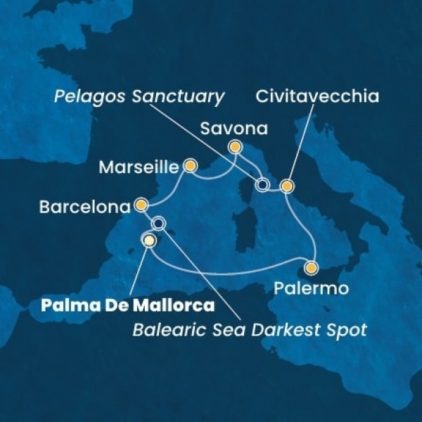 Costa Toscana - Baleár-szigetek, Olaszország, Franciaország, Spanyolország