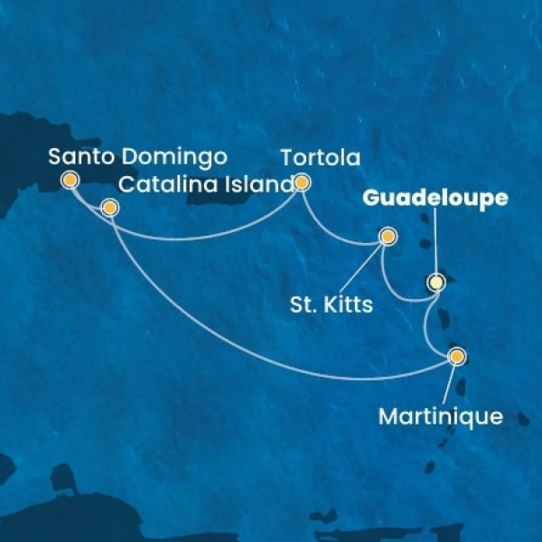Costa Fascinosa - Holland Antillák (ABC-szigetek), Virgin szigetek, Dominikai Köztársaság