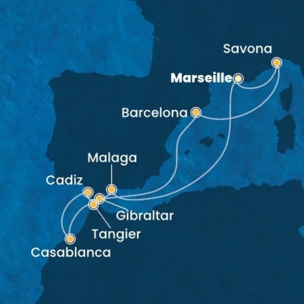 Costa Diadema - Franciaország, Olaszország, Spanyolország, Marokkó, Gibraltár