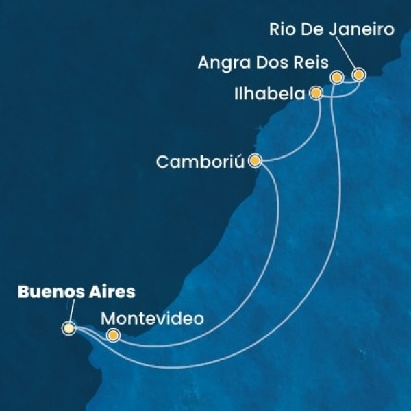 Costa Favolosa - Argentína, Uruguay, Brazília