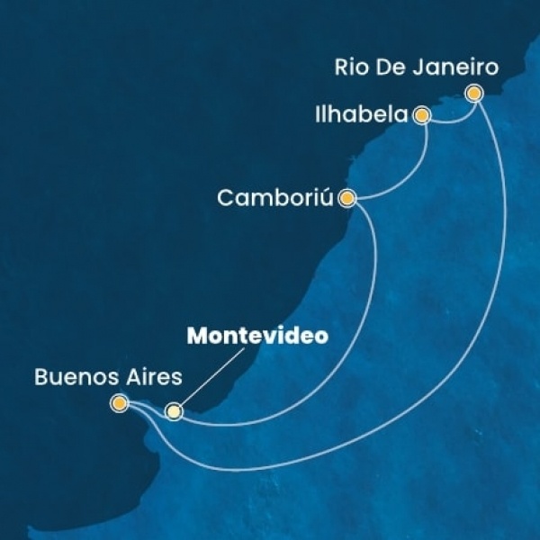 Costa Favolosa - Uruguay, Brazília, Argentína