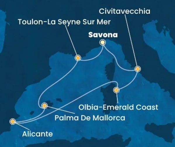 Baleár- és Tirrén-tengeri ékkövek csoportos hajóút, busszal