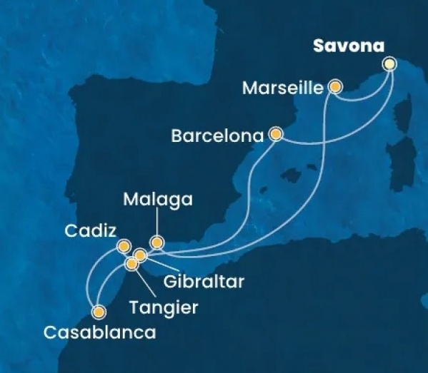 Az Ibériai-félsziget és Marokkó felfedezése csoportos hajóút, busszal