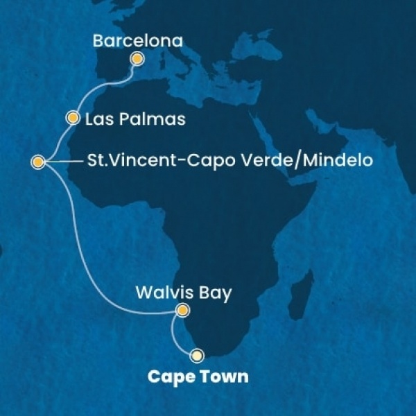 Costa Deliziosa - South Africa, Namibia, Zöld-Foki Köztársaság, Kanári-szigetek, Spanyolország