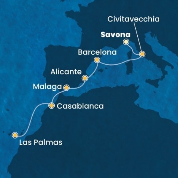 Costa Pacifica - Olaszország, Spanyolország, Marokkó, Kanári-szigetek