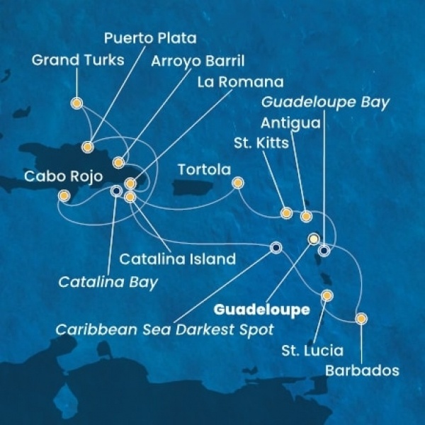 Costa Fascinosa - Holland Antillák (ABC-szigetek), Virgin szigetek, Dominikai Köztársaság, Turks szigetek