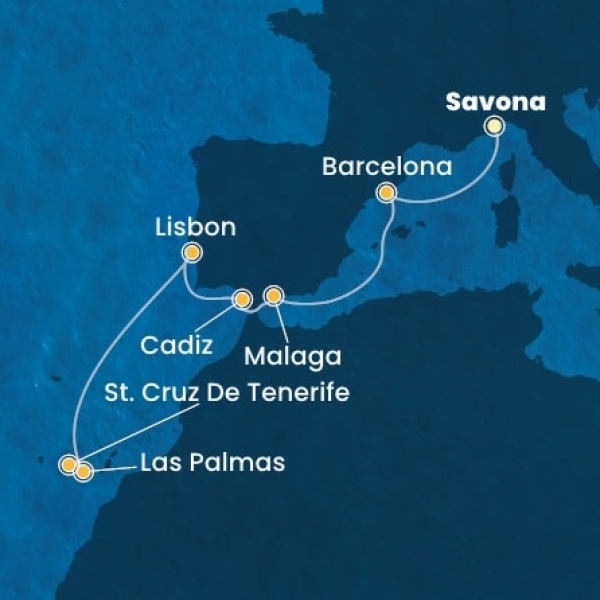 Costa Diadema - Olaszország, Spanyolország, Portugália, Kanári-szigetek