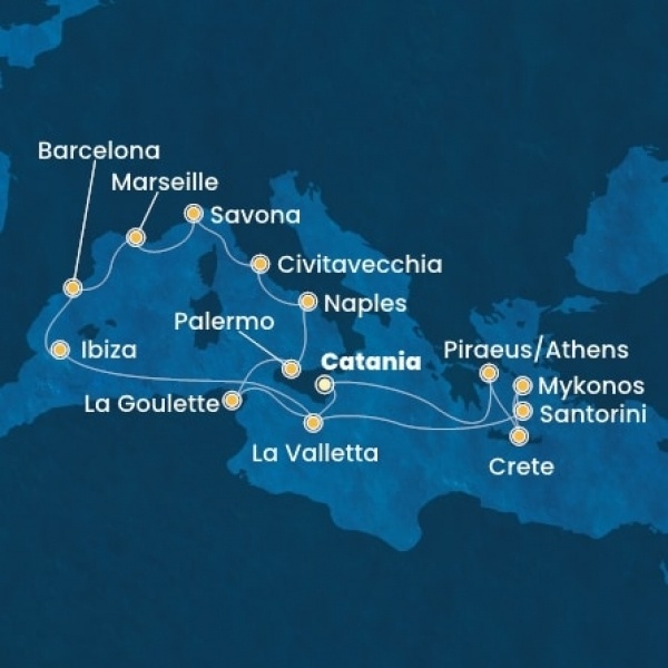 Costa Fascinosa - Olaszország, Görögország, Málta, Baleár-szigetek, Spanyolország, Franciaország, Tunézia