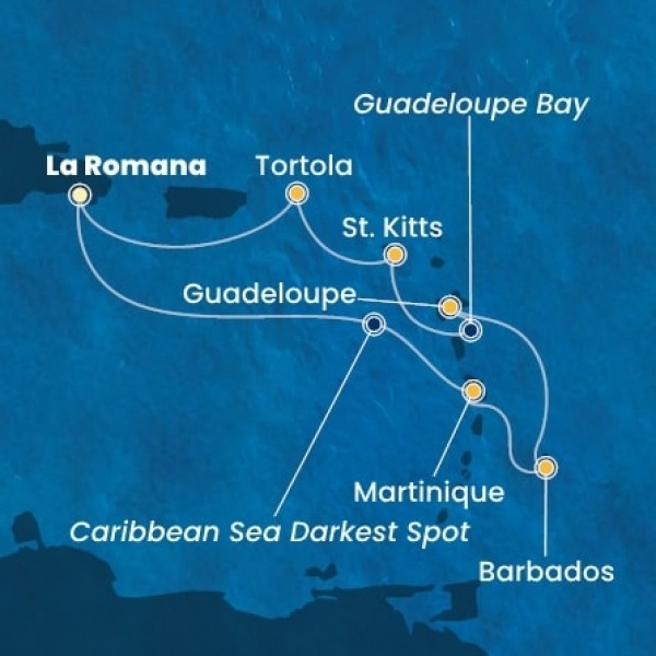 Costa Fascinosa - Dominikai Köztársaság, Holland Antillák (ABC-szigetek), Virgin szigetek