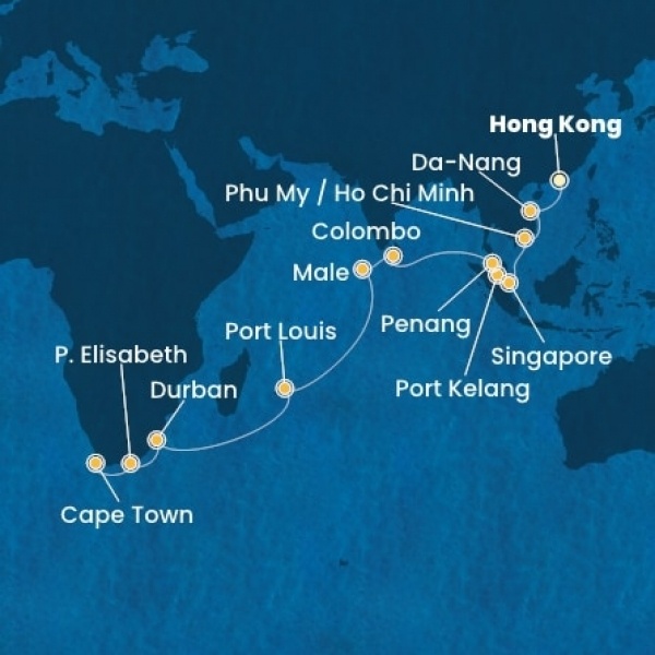 Costa Deliziosa - Kína, Vietnám, Szingapúr, Malajzia, Sri Lanka, Maldív-szigetek, Mauritius, South Africa