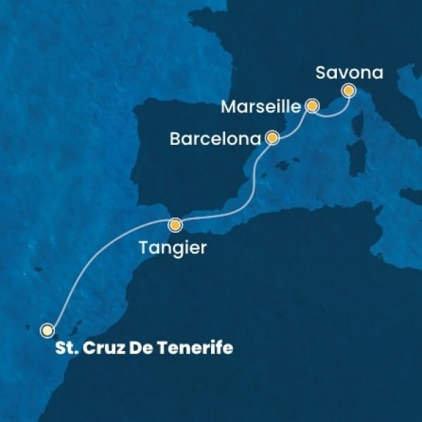 Costa Favolosa - Kanári-szigetek, Marokkó, Spanyolország, Franciaország, Olaszország