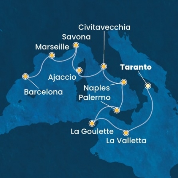 Costa Fascinosa - Málta, Tunézia, Olaszország, Corsica (France), Franciaország, Spanyolország