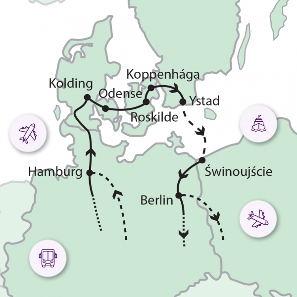 Hanza városok és Dánia - repülővel