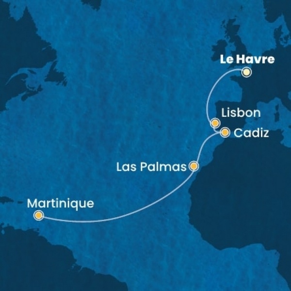 Costa Favolosa - Franciaország, Portugália, Spanyolország, Kanári-szigetek, Holland Antillák (ABC-szigetek)