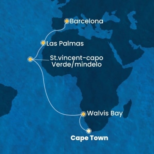 Costa Deliziosa - South Africa, Namibia, Zöld-Foki Köztársaság, Kanári-szigetek, Spanyolország