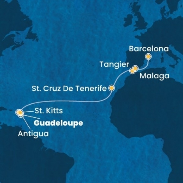 Costa Favolosa - Holland Antillák (ABC-szigetek), Kanári-szigetek, Marokkó, Spanyolország