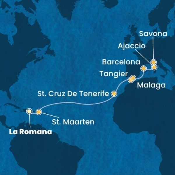 Costa Fascinosa - Dominikai Köztársaság, Holland Antillák (ABC-szigetek), Kanári-szigetek, Marokkó, Spanyolország, Corsica (France), Olaszország