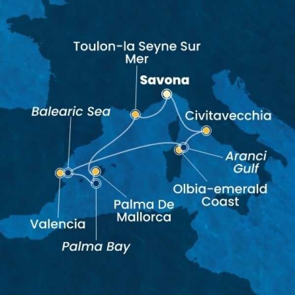 Costa Pacifica - Olaszország, Franciaország, Baleár-szigetek, Spanyolország