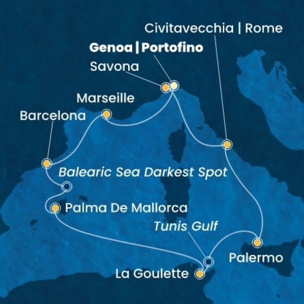 Costa Toscana - Olaszország, Franciaország, Spanyolország, Baleár-szigetek, Tunézia