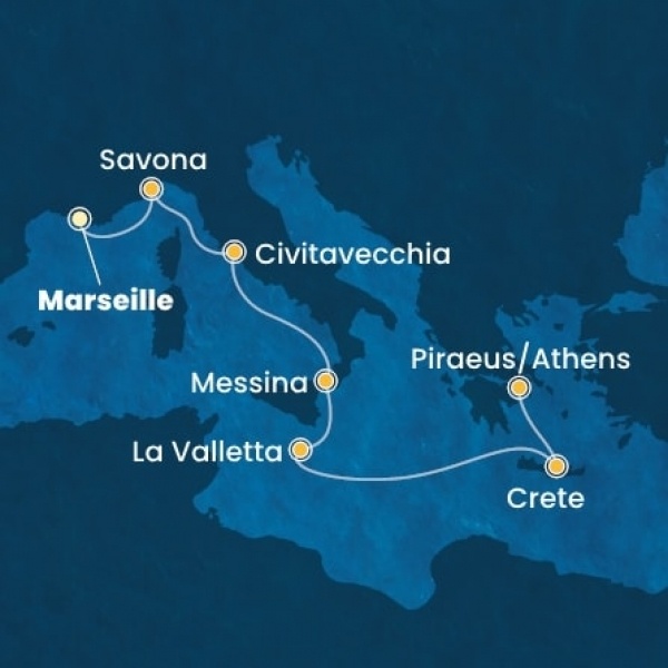 Costa Fortuna - Franciaország, Olaszország, Málta, Görögország