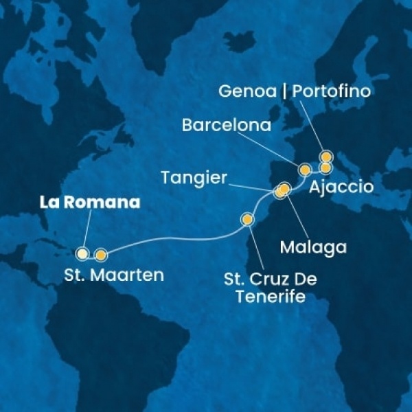 Costa Fascinosa - Dominikai Köztársaság, Holland Antillák (ABC-szigetek), Kanári-szigetek, Marokkó, Spanyolország, Corsica (France), Olaszország