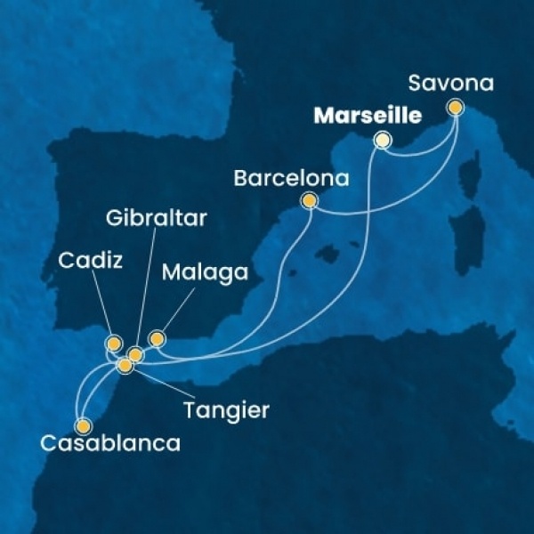 Costa Fascinosa - Franciaország, Olaszország, Spanyolország, Gibraltár, Marokkó