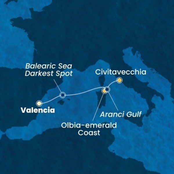 Costa Pacifica - Spanyolország, Olaszország