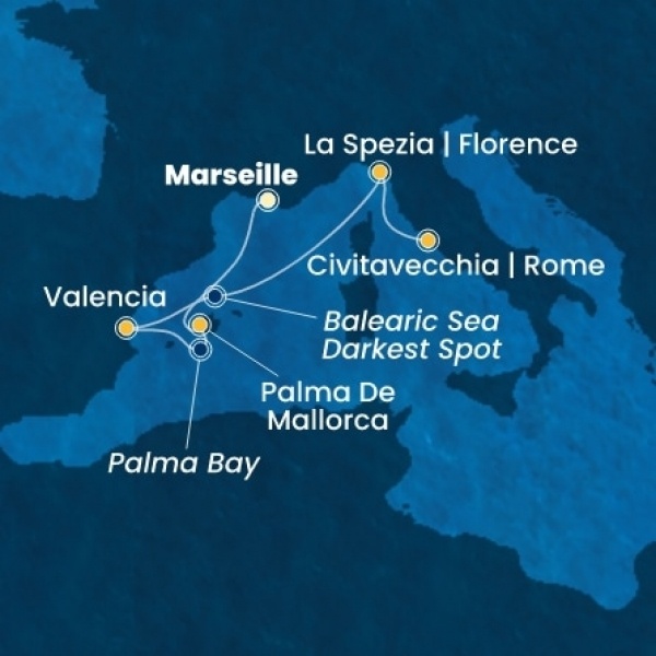 Costa Pacifica - Franciaország, Baleár-szigetek, Spanyolország, Olaszország